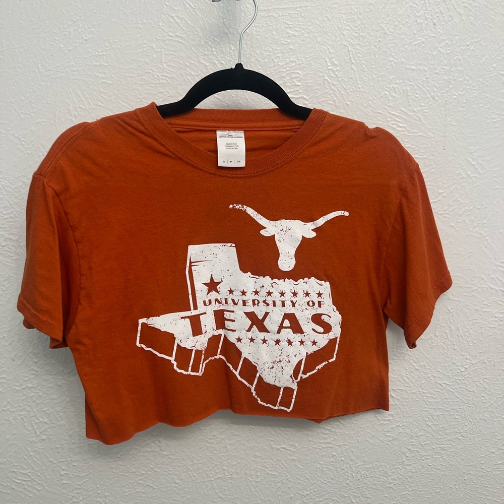 orange university of texas cut cropped tee